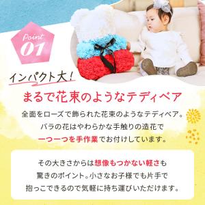 ローズ テディベア ぬいぐるみ電報 クリアボッ...の詳細画像5