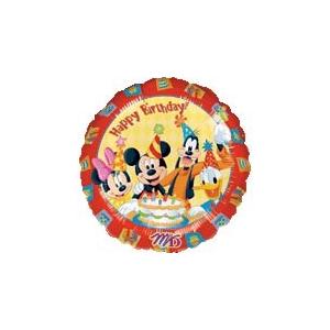 ミッキー＆フレンズハッピーバースデー　45cmヘリウム入風船/フィルムバルーン/お祝い/誕生日/バースデー/キャラクター｜balloons-pro
