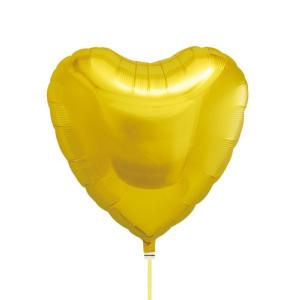 アイブレックス14インチハート メタリックゴールドヘリウムガスなし風船/フィルム風船/バレンタイン商品｜balloons-pro
