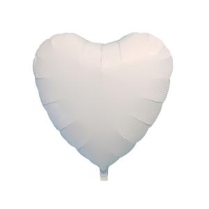 アイブレックス14インチハート メタリックホワイトヘリウムガス缶付風船/フィルム風船/バレンタイン商品｜balloons-pro
