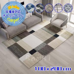 ラグ カーペット ラグマット おしゃれ 洗える 北欧 床暖房対応 オールシーズン 100×200