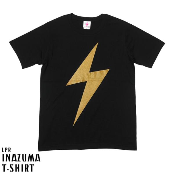 特別プライス☆ イナズマ Tシャツ (ブラック) -F- 半袖 黒色 稲妻 雷 カミナリ ロゴマーク...