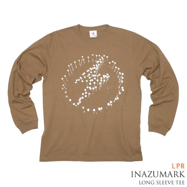 イナズマーク ロングスリーブ Tシャツ (ダークキャメル) -X- 長袖 ロンTEE 稲妻 カミナリ...