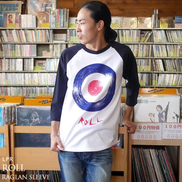 ROLL ( ロール ) ラグランスリーブ (ホワイト×ネイビー袖) -X- 七分袖 ターゲットマー...