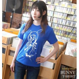 バニー Tシャツ (ロイヤルブルー) -G- 可愛いイラスト うさみみ 女の子 コラボ 青色 半袖｜bambi