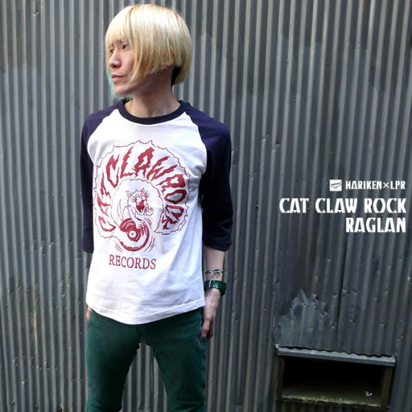 CAT CLAW ROCK（キャット クロー ロック）ラグランスリーブ (ホワイト×ネイビー袖) -...