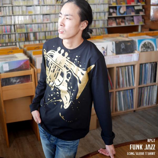 Funk Jazz(ファンク ジャズ) ロングスリーブTシャツ -F- 長袖 黒色系 ロンTee メ...