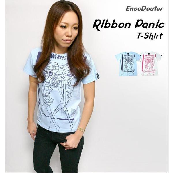 リボンパニック（ribbonpanic）Tシャツ -A- コラボ イラスト テニス サブカル カジュ...