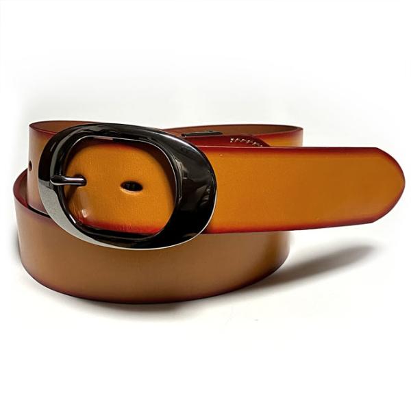 グラデーション レザーベルト (キャメル) - recurrence -X- 茶色系 ブラウン イエ...