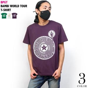 ロックTシャツ / Bambi World Tour Tシャツ (M.パープル)-F- 半袖 紫色 ROCK ロックバンドTシャツ ライブ フェス ミュージック｜bambi