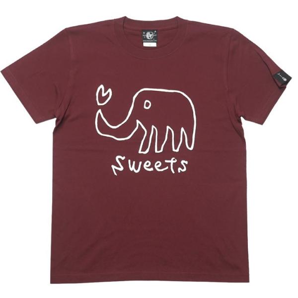 特別プライス☆ sweets Tシャツ (バーガンディ) -X- 半袖 小豆色 ワイン かわいい 象...