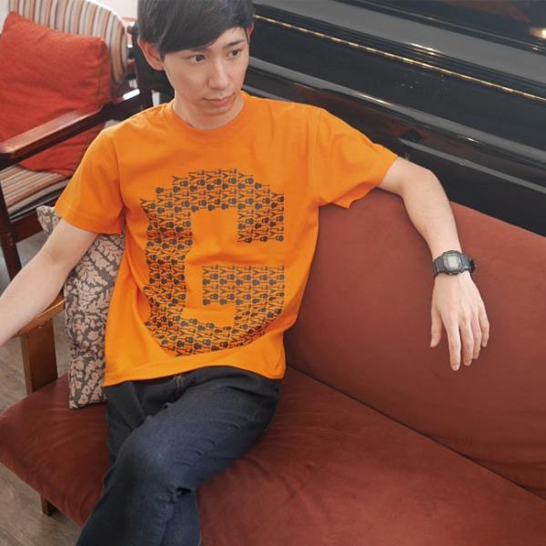 ギターのG Tシャツ (オレンジ) -G- ロックンロールTシャツ バンドTee ロゴTシャツ ギタ...