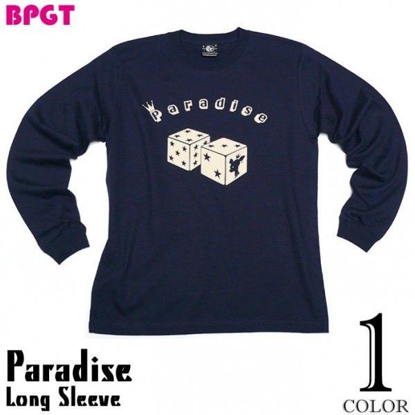 Paradise（パラダイス）ロングスリーブ Tシャツ (ネイビー) -X- 長袖 ロンTee サイ...