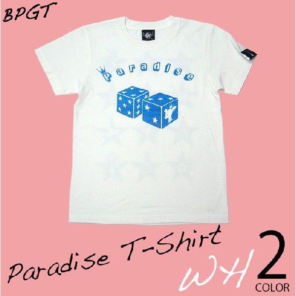 Paradise (パラダイス) Tシャツ（ホワイト）-X- 半袖 白TEE ダイス 賽子 サイコロ...