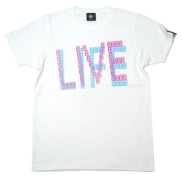 ロックTシャツ / LIVELIFE Tシャツ (ホワイト) -X- 半袖 白色 カセットテープ バ...
