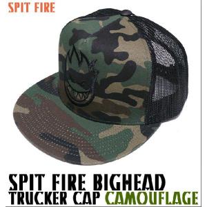 SPIT FIRE BIGHEAD TRUCKER CAP（迷彩）- SPIT FIRE -G-（ カモフラージュ メッシュ ロゴ キャップ スケーター 帽子 ）｜bambi