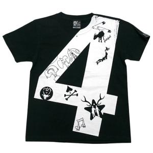 fateful 4 Tシャツ（ブラック） -F- 半袖 黒色 数字 ナンバー ナンバリング PUNKROCK パンクロックTシャツ グラフィックデザイン｜bambi