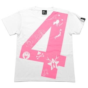 fateful 4 Tシャツ（ホワイト） -F- 半袖 白色 ナンバー ナンバリング 数字 PUNKROCK パンクロックTシャツ グラフィックデザイン｜bambi
