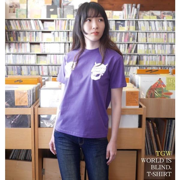 パンクロックTシャツ / World is blind. Tシャツ ( V.パープル )-G- 半袖...