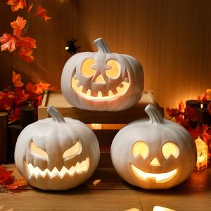 カボチャライト ハロウィン ホワイト 飾り か...の詳細画像2