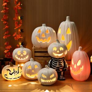 カボチャライト ハロウィン ホワイト 飾り か...の詳細画像3