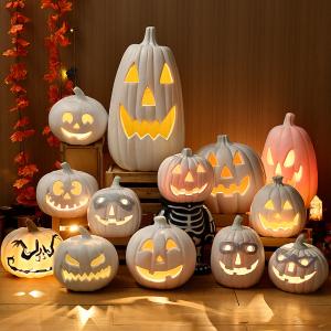 カボチャライト ハロウィン ホワイト 飾り か...の詳細画像4