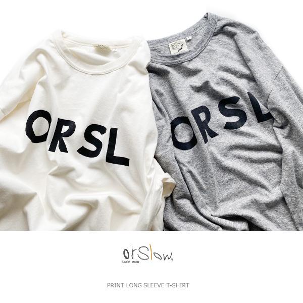 （ネコポス便対応）orslow（オアスロウ）PRINT  LONG SLEEVE　T-SHIRT