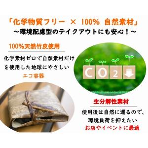 持ち帰り 使い捨て エコ容器 竹皮プレス容器 ...の詳細画像4