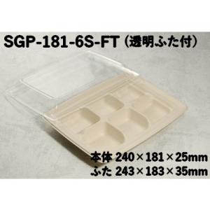エコ 仕切り 弁当箱 モールド容器 SGP-181-6S-FT 6つ仕切り ふた付
