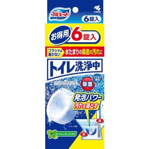 トイレ洗浄中 水洗トイレの便器の底(水溜り部分)洗浄剤 フレッシュミントの香り 6錠 小林製薬｜banari36