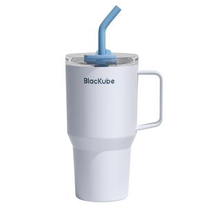 Blackube セラミック タンブラー ストロー付き 取っ手付ケトル 800ml コーヒー 真空クエンチャー 保温保冷 真空断熱広口 大容量 直飲