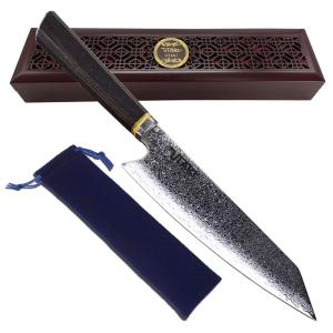 Utaki 剣型（切付型）牛刀 包丁 ダマスカス 67層 V金10号 206mm ダマスカス和式剣型牛刀｜晩田商店3