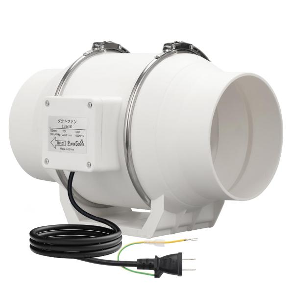 BreeRainz ダクトファン Φ150mm 強力 ダクト用換気扇 風量620m3/h 大風量 省...