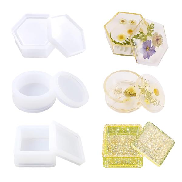 サムコス 収納モールド シリコンモールド 3個セット 立体型 小物入れ UVレジン エポキシ樹脂 ソ...