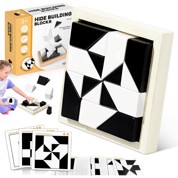 akinashi おもちゃ 知育玩具 脳トレ 積み木を隠す 観察力 思考力 パズル お題カード40枚...