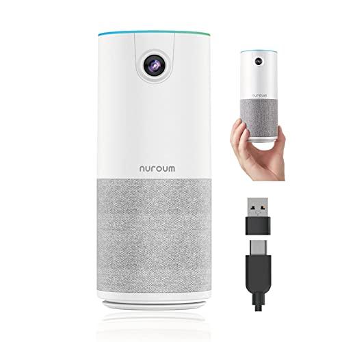 Nuroum 会議用マイクスピーカー 一体型 ウェブカメラ 1080P@60fps HDR機能付き ...