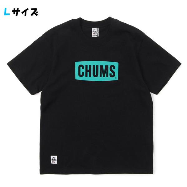 CHUMS チャムス ロゴTシャツ ブラック/ティール Lサイズ CH01-1833 メンズ アウト...