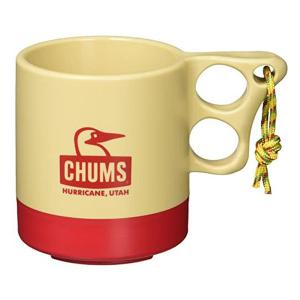 CHUMS チャムス キャンパーマグカップ ベージュ/レッド CH62-1244 250ml キャンプ アウトドア マグ カップ コップ 食器 登山 耐熱 耐冷 プレゼント｜bandblife