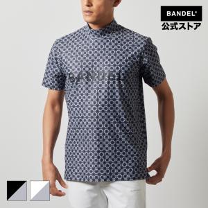 バンデル ALLOVER S/S MOCK NECK SHIRTS BANDEL ポロシャツ ゴルフ シャツ ホワイト ブラック メンズ スポーツ 男性 バンデルゴルフ｜bandel-official