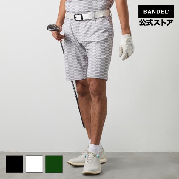 バンデル CHECKER HALF PANTS ゴルフウェア ハーフパンツ ストレッチ  ブラック ...