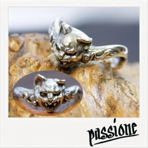 リング 指輪 月 猫 ネコ シルバー925 メンズ レディース PASSIONE