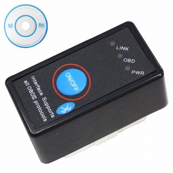 超小型OBD2アダプター Bluetooth接続 ブルートゥース スイッチ OBDII 車両診断機 ...