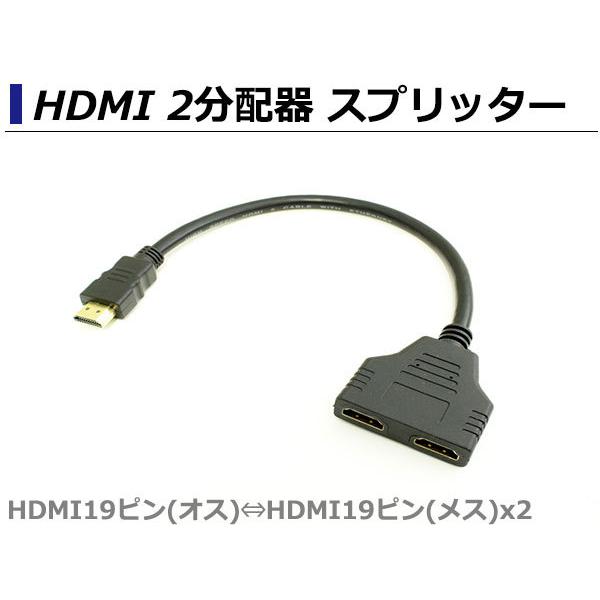 HDMI 2分配器 スプリッター 1080p 1入力 2出力 映像分配器 画面共有 同時出力 パソコ...