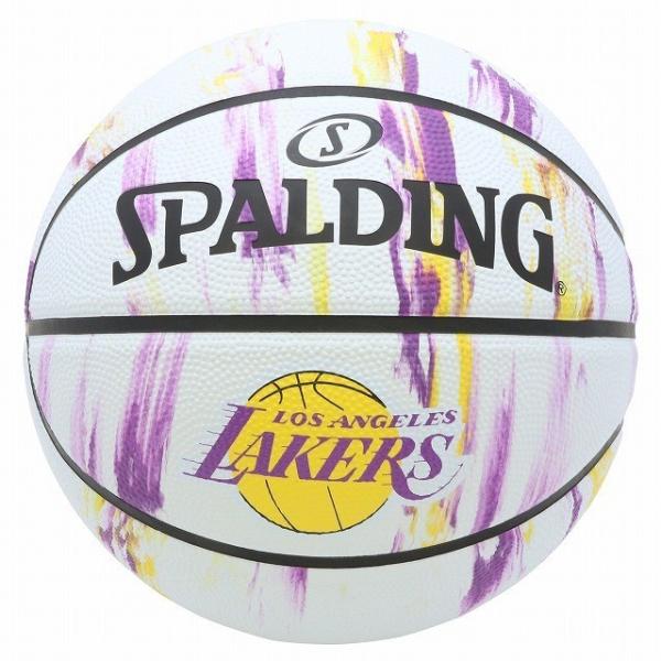 バスケットボール SPALDING ラバーボール レイカーズ マーブル 1号