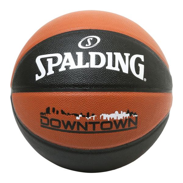 バスケットボール SPALDING 合成皮革ボールダウンタウン ブラックブラウン 7号 中用