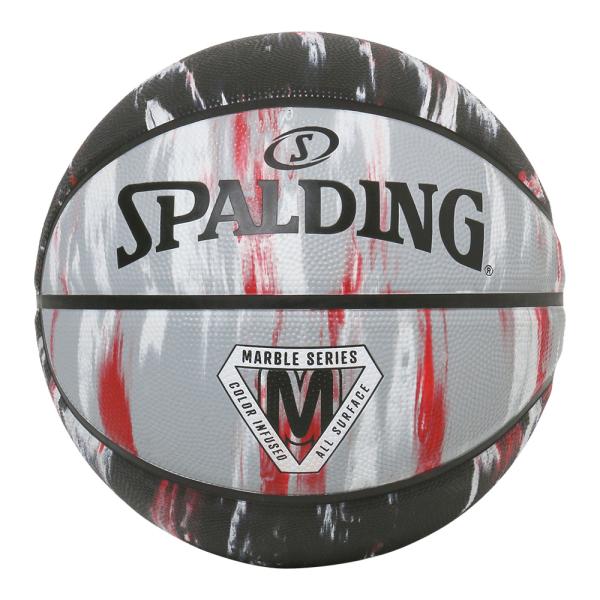 バスケットボール SPALDING ラバーボール マーブル レッド×ブラック 7号 外用