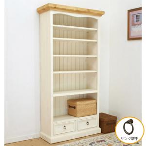 フレンチカントリー本棚 高さ180cm カントリーパイン収納棚 収納家具