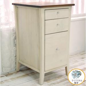 白いカントリーパインサイドチェストF-03 バレンシア 木製