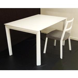 伸張式テーブルイタリア製 幅130cm 180cm 230cm 白いダイニングテーブル単品  ホワイト色｜banjo