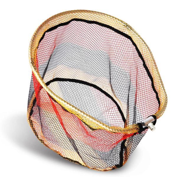 JINKING タモ網 ラバーネット アルミオーバルフレーム 折りたたみ玉枠 釣りネット ランディン...